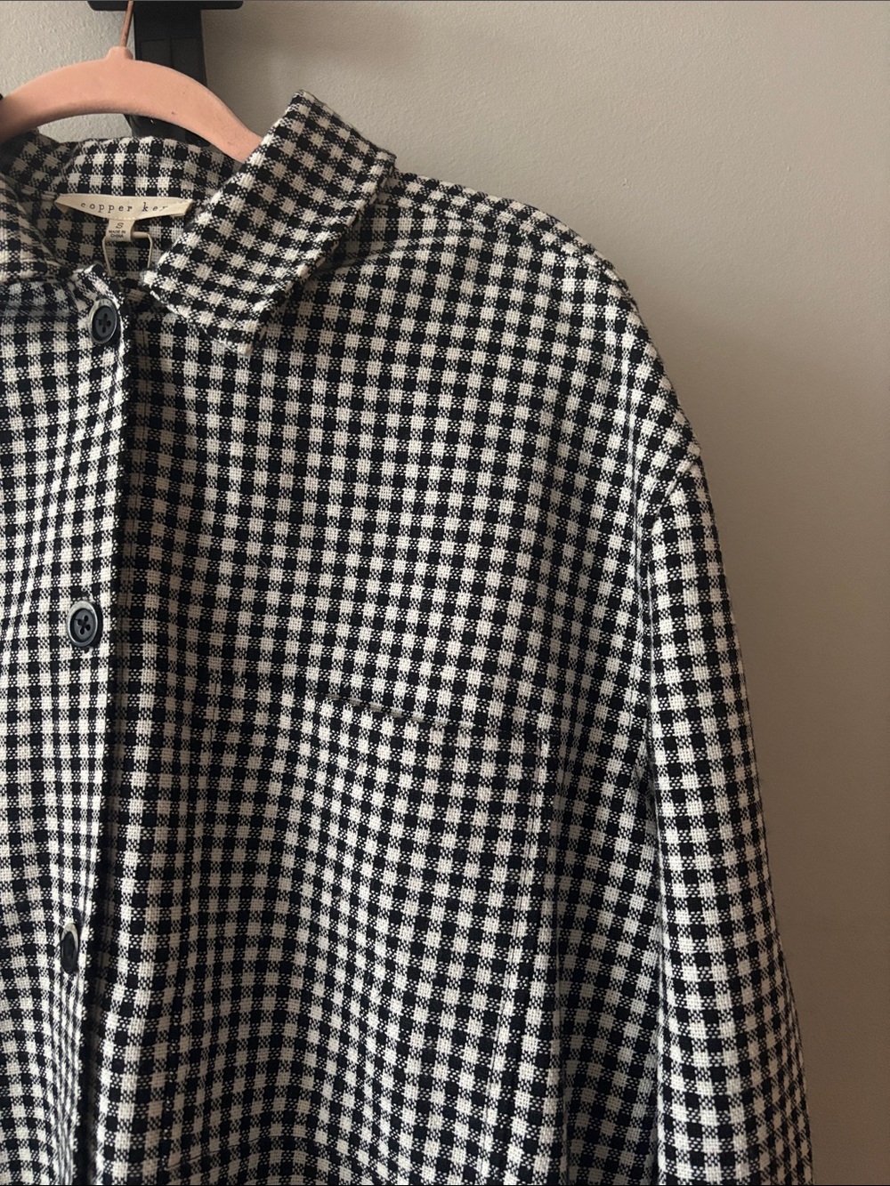 Copper Key Black & White Checked Utility Jacket